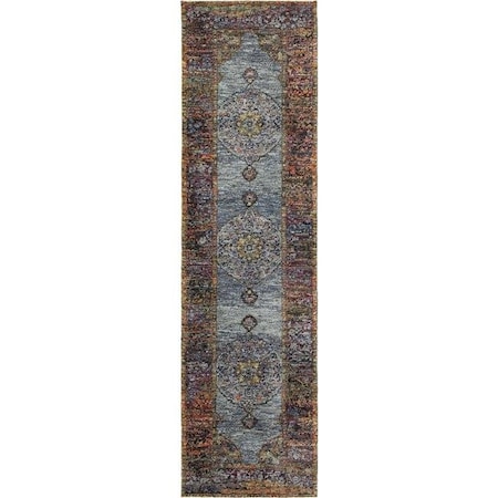 Oriental Weavers Oriental Weavers Andorra 7139A 2x8 Runner - Blue/ Multi-Nylon/PolyP A7139A067253ST